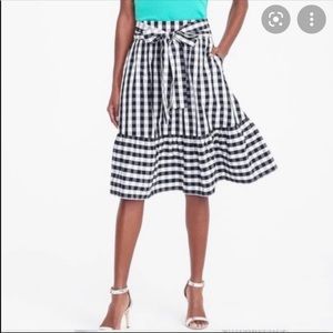 Black and white gingham j crew skirt size 4